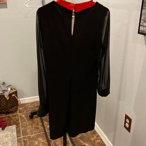 BCBG Generation Black Dress red collar Size Sm